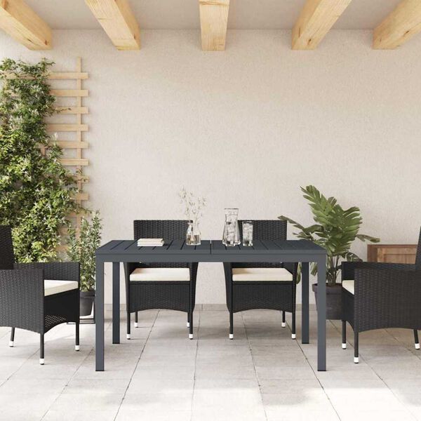 vidaXL Ausziehtisch 2 pcs Anthrazit 210 x 90 x 73 cm Stahl