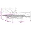 vidaXL Metallbett ohne Matratze mit Fu&szlig;teil Schwarz 160x200 cm