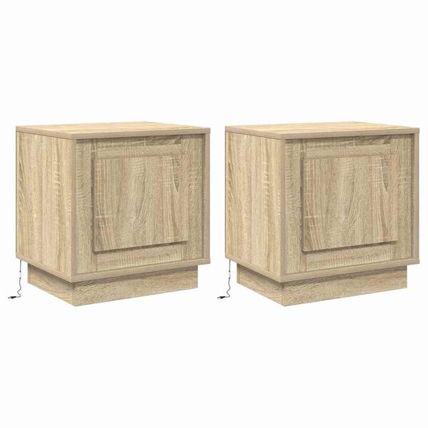 vidaXL Nachttisch 2 pcs Sonoma-Eiche 44 x 34,5 x 45 cm Holzwerkstoff