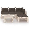 vidaXL 6-tlg. Garten-Lounge-Set aus Paletten mit Kissen Kiefernholz