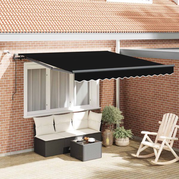 vidaXL Markisenstoff mit Schwarz 300 x 250 cm Polyester