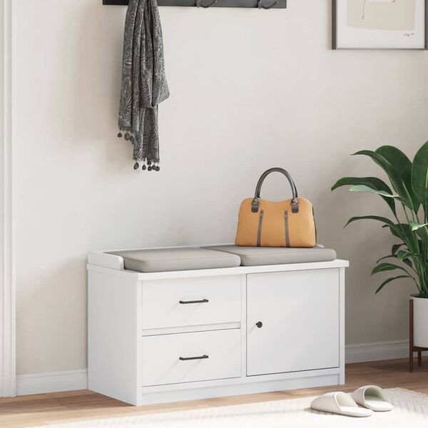 vidaXL Flurbank SANDNES Weiß 87x40x50 cm Massivholz Kiefer