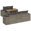 vidaXL 6-tlg. Garten-Sofagarnitur mit Kissen Grau Poly Rattan