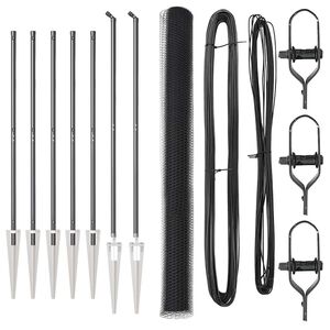 vidaXL Zaunpfosten Grau 10 x 1,6 m (25 mm Maschenweite) Stahl und PVC