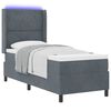 vidaXL Boxspringbett mit Matratze Dunkelgrau 80 x 200 cm Samt