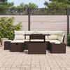 vidaXL Garten-Sofa-Set mit Kissen mit Speicher 7 pcs Braun Poly Rattan