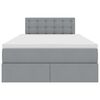 vidaXL Bett mit Stauraum und LED mit LED Hellgrau 120 x 200 cm Stoff