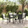 vidaXL Garten Essgruppe mit Kissen 5 pcs Schwarz Poly-Rattan