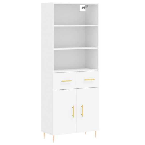 vidaXL Highboard Wei&szlig; 69,5x34x180 cm Holzwerkstoff