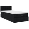 vidaXL Ottoman-Bett mit Matratze Schwarz 90x190 cm Stoff