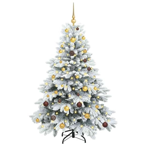 vidaXL K&uuml;nstlicher Weihnachtsbaum mit 150 LEDs Wei&szlig; 150 cm PE und PVC