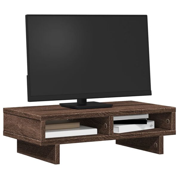 vidaXL Monitorst&auml;nder Braun Eichen-Optik 50x27x15 cm Holzwerkstoff