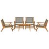 vidaXL Gartenst&uuml;hle mit Tisch 5 pcs Grau 90 x 45 x 40 cm