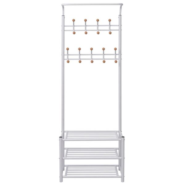 vidaXL Garderobe mit Schuhablage 68×32×182,5 cm Weiß