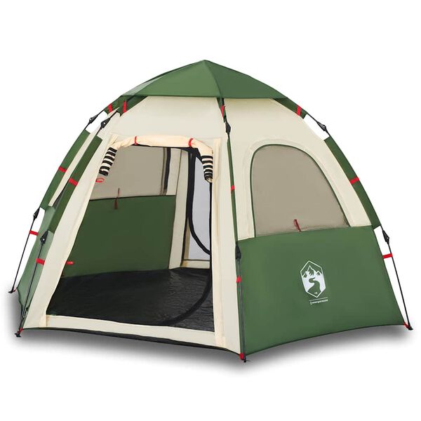 vidaXL Campingzelt 4 Personen Grün Quick Release