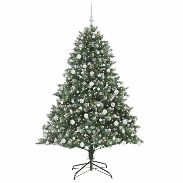 vidaXL K&uuml;nstlicher Weihnachtsbaum mit 300 LEDs mit St&auml;nder Gr&uuml;n 180 cm