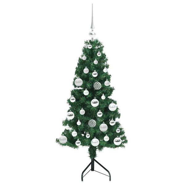 vidaXL Eckiger künstlicher Weihnachtsbaum Grün 120 cm PVC und Metall