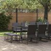 vidaXL Garten Essgruppe 15 pcs Schwarz Stahl