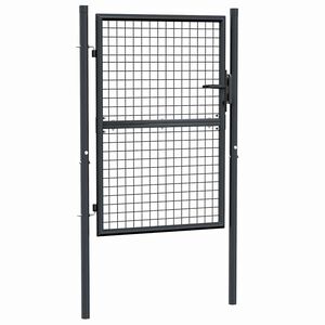 vidaXL Maschen-Gartentor verzinkter Stahl 100 x 125 cm Grau