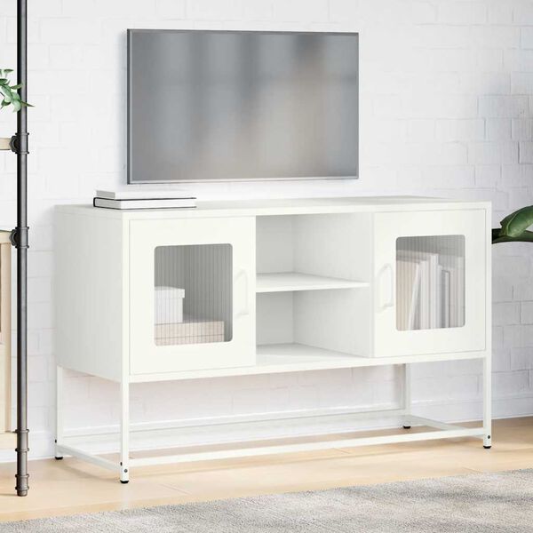vidaXL TV-Schrank Wei&szlig; 100,5x39x60,5 cm Stahl
