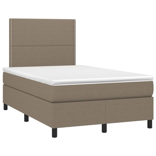 vidaXL Boxspringbett mit Matratze Taupe 120x190 cm Stoff