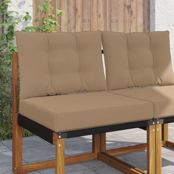 vidaXL Sofakissen f&uuml;r drau&szlig;en 2 pcs Taupe Polyester