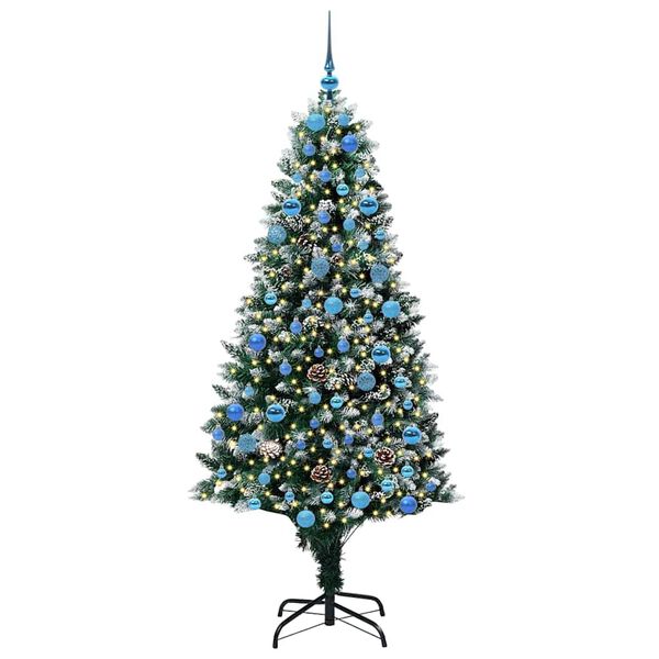 vidaXL Künstlicher Weihnachtsbaum mit 300 LEDs mit Ständer Grün 180 cm