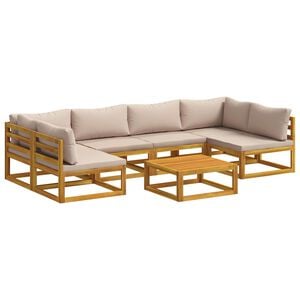 vidaXL Sofa-Set 7 stk. Natur Massivholz Akazie