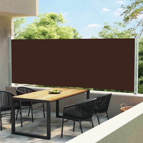 vidaXL Seitenmarkise Ausziehbar 160x600 cm Braun