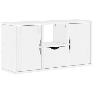 vidaXL TV-Schrank mit Schublade Wei&szlig; 79x24x40 cm Massivholz Kiefer