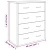 vidaXL Kommode mit 4 Schubladen 60x30,5x71 cm Betongrau