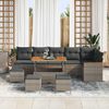 vidaXL Gartensofa-set 10 pcs Grau Poly-Rattan