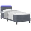 vidaXL LED Boxspringbett mit Matratze Dunkelgrau 80 x 200 cm Samt