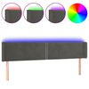 vidaXL LED Kopfteil Dunkelgrau 203x16x78/88 cm Samt
