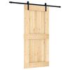 vidaXL Schiebet&uuml;r Nat&uuml;rlich und Schwarz 95 x 210 cm Massivkiefer