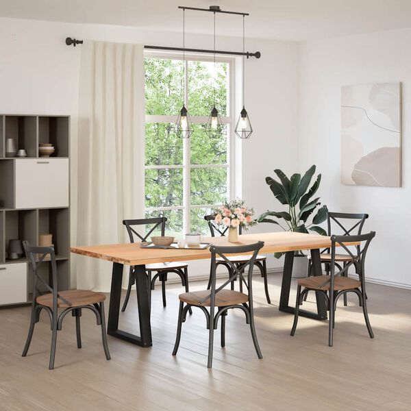 vidaXL Esstischbeine V-Form 2 Stk. Schwarz 60x(72-73,3) cm Stahl