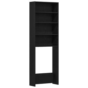 vidaXL Waschmaschinen-Schrank Schwarz Eichen-Optik 64 x 24 x 190 cm