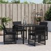 vidaXL Gartenst&uuml;hle mit Kissen 4 Stk. Schwarz Poly Rattan