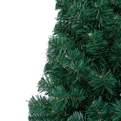 vidaXL Künstlicher Halb-Weihnachtsbaum Beleuchtung Ständer Grün 180 cm