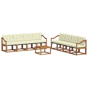 vidaXL Outdoor-Sofagarnitur 9 stk. 8-Sitzer Natur und Creme