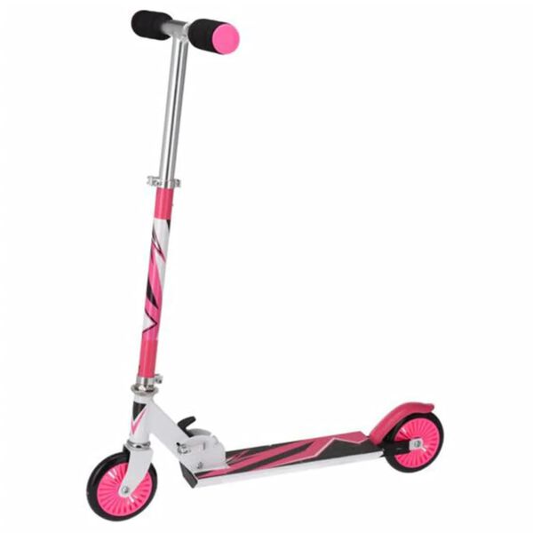 XQ Max Faltbarer Roller mit Fu&szlig;bremse Rosa und Wei&szlig;
