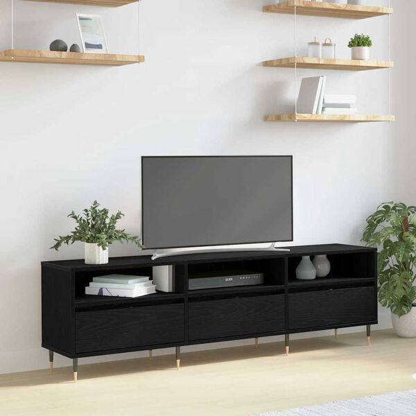 vidaXL TV-Schr&auml;nk Schwarz Eichen-Optik 150 x 30 x 45 cm Holzwerkstoff
