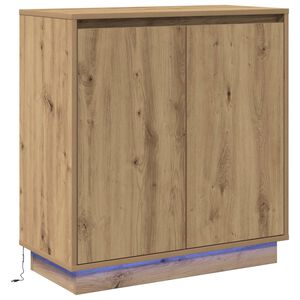 vidaXL LED-Sideboard Artisan-Eiche 71 x 34,5 x 75 cm Holzwerkstoff
