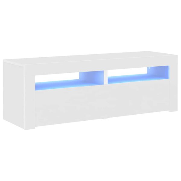 vidaXL TV-Schrank mit LED-Leuchten Weiß 120x35x40 cm