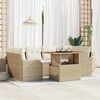 vidaXL Garten-Sofa-Set mit Speicher 7 pcs Beige Poly Rattan