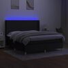 vidaXL Boxspringbett mit Matratze & LED Schwarz 180x200 cm Stoff