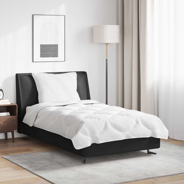 vidaXL Bettdecken Set mit Kissen 2 pcs Wei&szlig; Mikrofaser