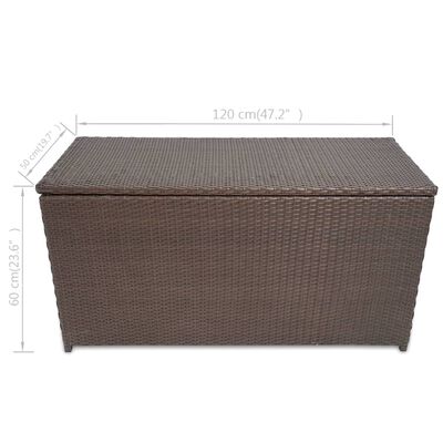 vidaXL Garten-Auflagenbox Braun 120x50x60 cm Poly Rattan