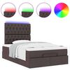 vidaXL Ottoman-Bett mit Matratze & LEDs Dunkelbraun 120x200 cm Stoff