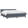 vidaXL Boxspringbett mit Matratze Dunkelgrau 200x210 cm Samt